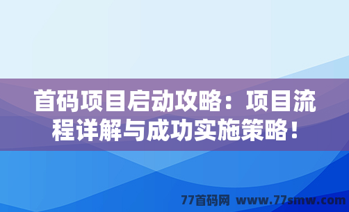 首码项目启动攻略：项目流程详解与成功实施策略！