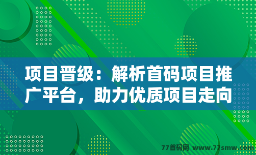 项目晋级：解析首码项目推广平台，助力优质项目走向市场，实现品牌价值提升！