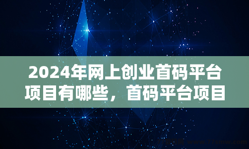 2024年网上创业首码平台项目有哪些，首码平台项目大盘点，轻松找到赚钱好项目！