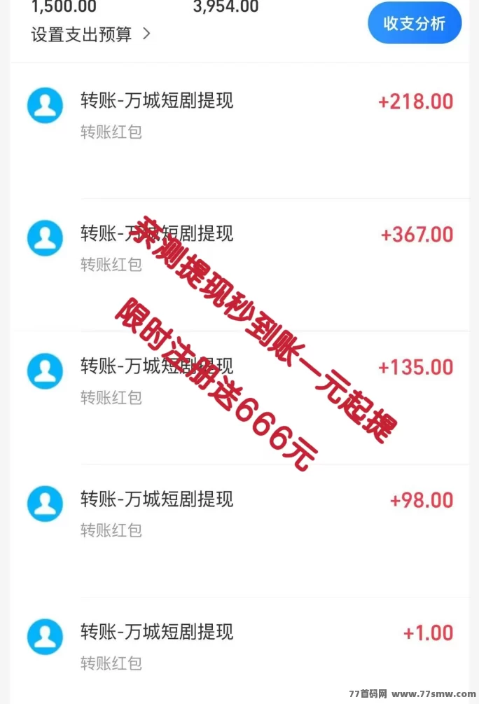 万城短剧新平台首码上线,注测送666圆,自动分荭,每日赚99圆!