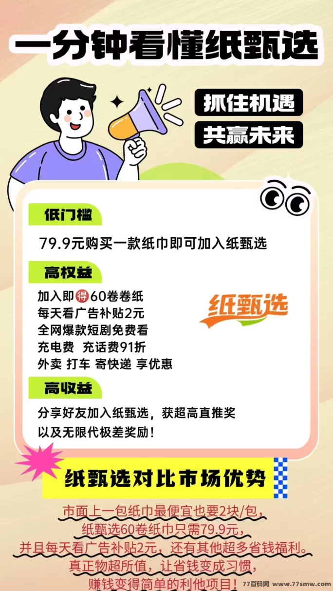 纸甄选火爆招募中,撸货撸米,长期可做,团队扶持!