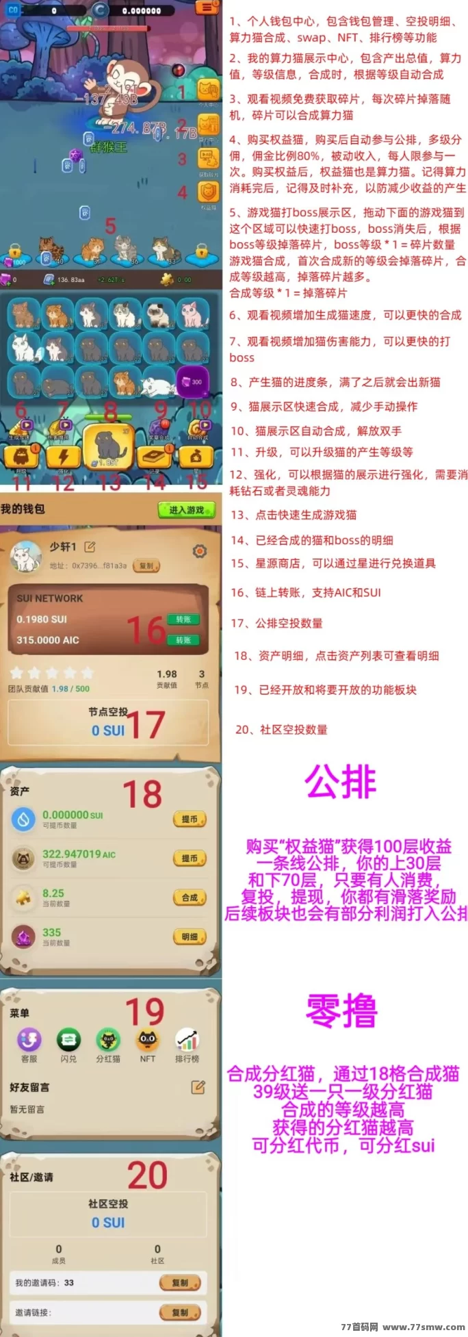 Aicat链游上线首发:Sui公链支持,高算力权益猫+公排玩法全解析