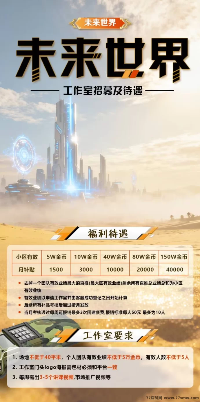 未来世界首码预热,十月底盛大启航!团队长&散户双通道开放!