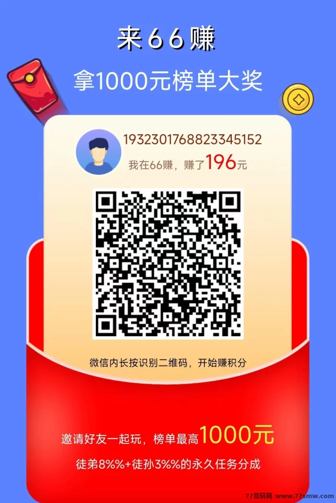 66赚：零投入轻松撸米，每天赚取10+，长久稳定，秒到提取！