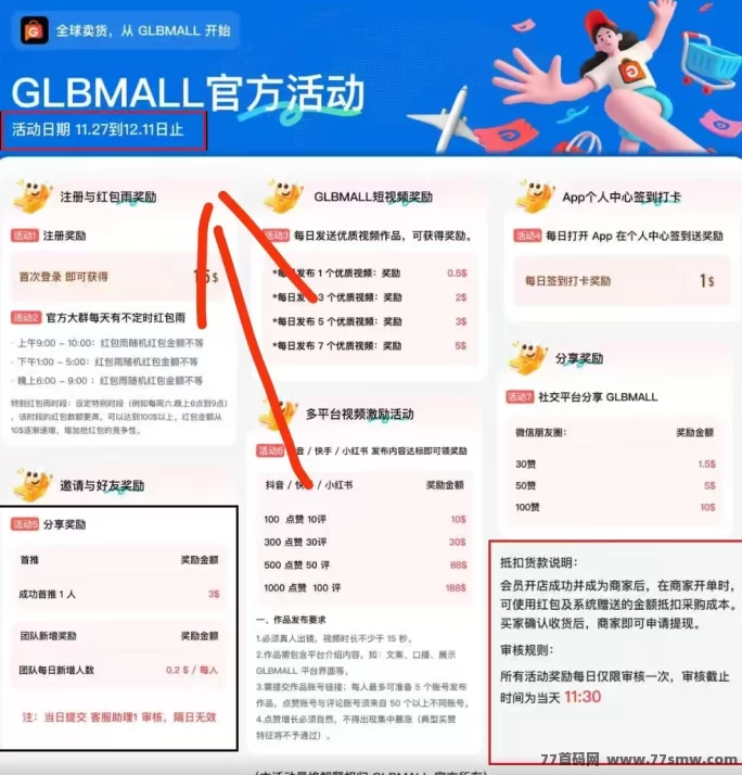 GLBMALL全球卖货首码上线:每日签到领奖励+团队收溢轻松赚!