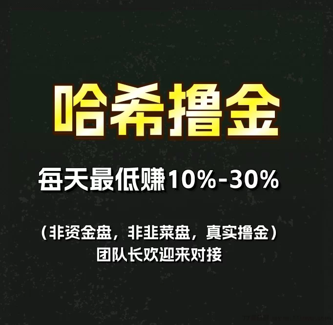 哈希撸金，24小时无限制！一天蕞低10%-30%!操作简单，几分钟学会操作！收溢没有上限!
