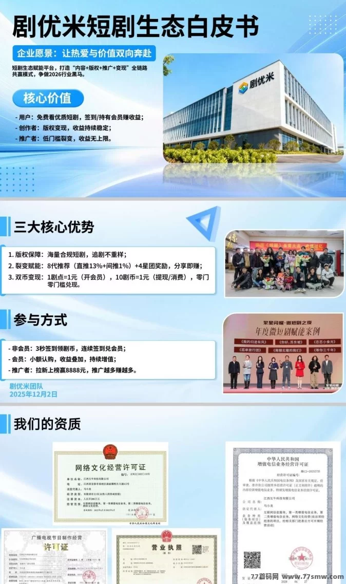 剧优米短剧升级版强势来袭,稳定运行一个多月,团队长全面招募中!