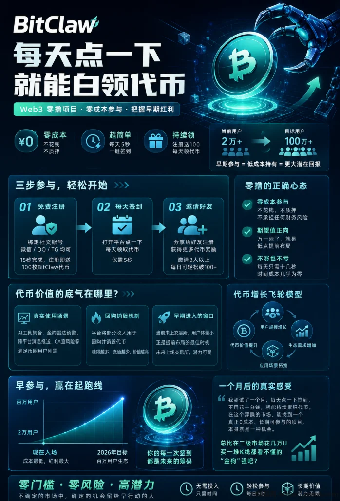零撸首码项目 | 比特龙虾：AI工具+交易平台双联动，注册绑定就送平台币，香港投资机构六月入场