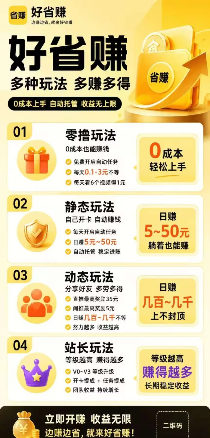 好省赚|CPS 自/动任务,日赚 5-50 元 1 元提取