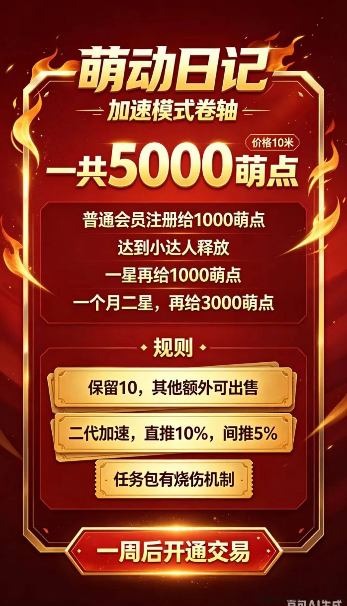 萌动日记，2026新项目卷轴模式，零撸玩法简单，每天7个广告。